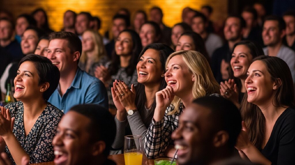 Stand up comedian on stage